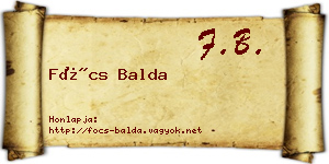 Föcs Balda névjegykártya